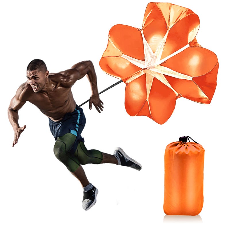 Nusogon Running Speed Training, 56 inch Speed Drills Resistance Parachute Running Sprint Chute Soccer Football Sport Speed Training(Orange) - Image 1