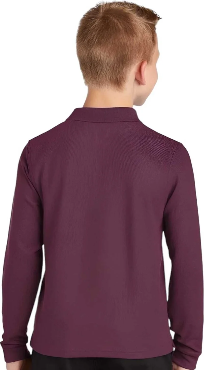 Tezzgelsin 3-Piece Boy Long Sleeve Cotton Polo Neck T-Shirt Daily and School Uniform School T-Shirt
