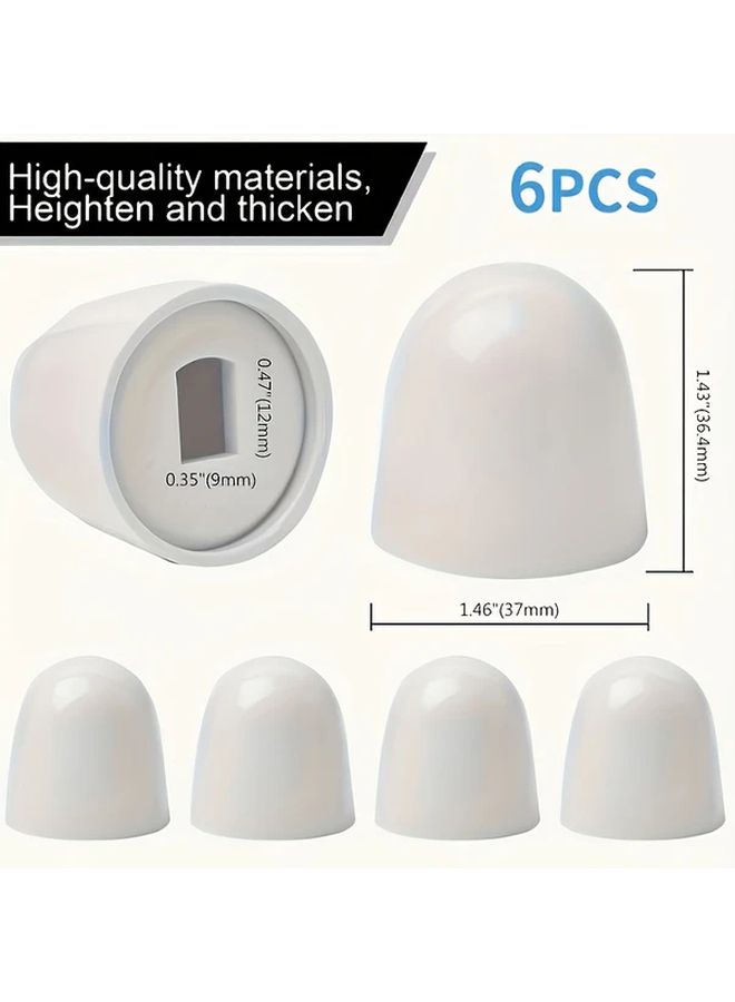 6pcs Universal Toilet Bolt Covers Round Plastic Push In with Extra Washers Easy Installation Toilet Seat Accessories - Image 3