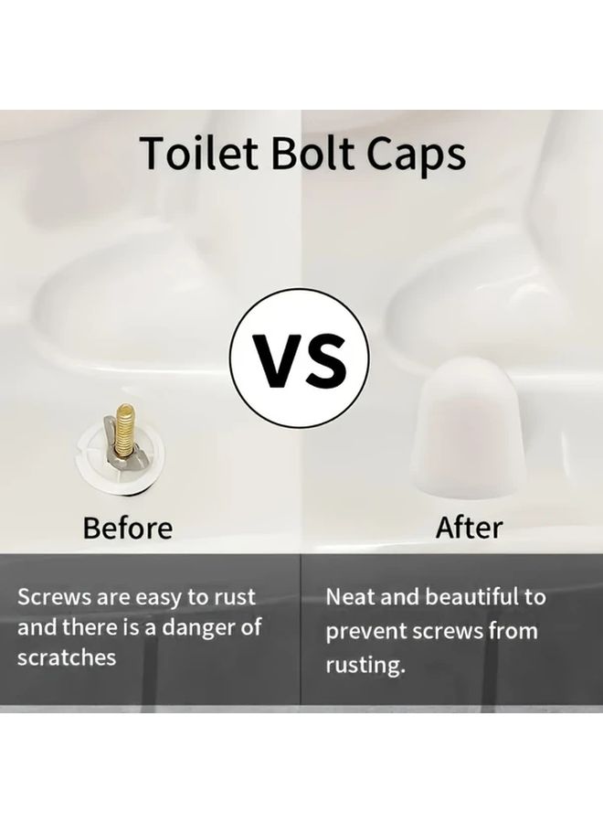 6pcs Universal Toilet Bolt Covers Round Plastic Push In with Extra Washers Easy Installation Toilet Seat Accessories - Image 5