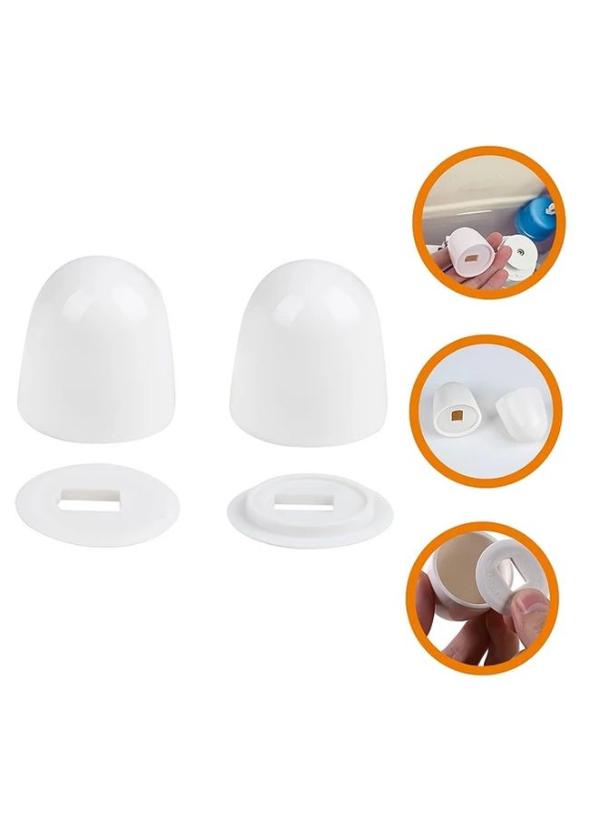 6pcs Universal Toilet Bolt Covers Round Plastic Push In with Extra Washers Easy Installation Toilet Seat Accessories - Image 2