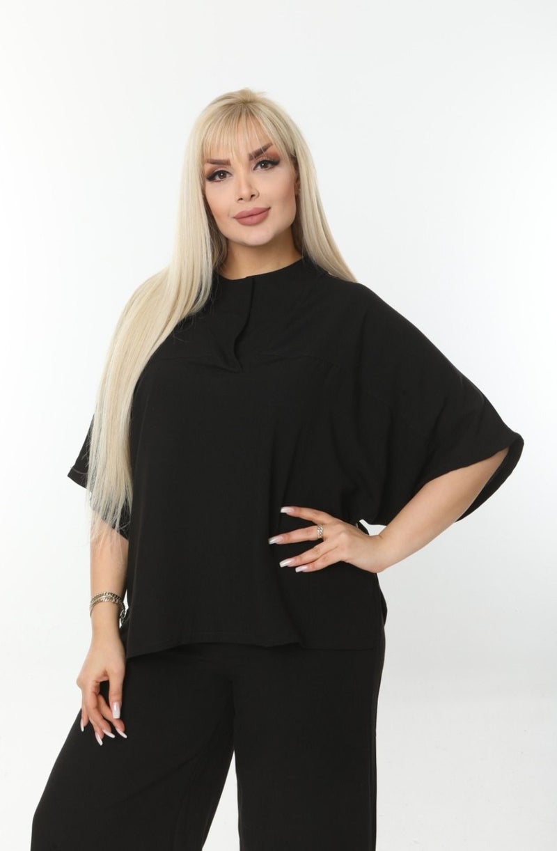 Escbutik Large Size Side Slit Comfortable Two-piece Suit with Trousers Stylish Bottom-Top Suit  - Image 5