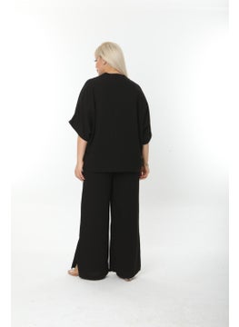 Escbutik Large Size Side Slit Comfortable Two-piece Suit with Trousers Stylish Bottom-Top Suit  - Image 2