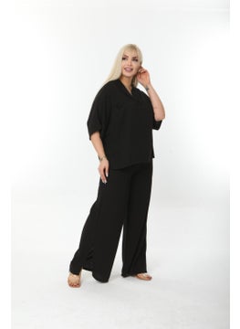 Escbutik Large Size Side Slit Comfortable Two-piece Suit with Trousers Stylish Bottom-Top Suit  - Image 1