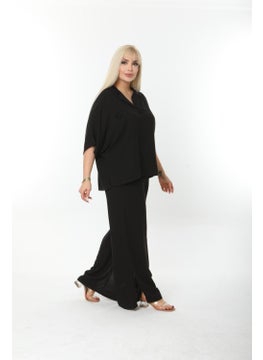Escbutik Large Size Side Slit Comfortable Two-piece Suit with Trousers Stylish Bottom-Top Suit  - Image 3