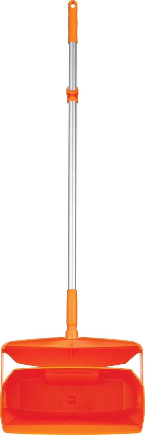 Vikan Remco  A Vikan Company 62507 Lobby Dustpan with Broom PolypropylenePolyesterAluminum 7 X 14 Bin 37 Handle Orange  - Image 2