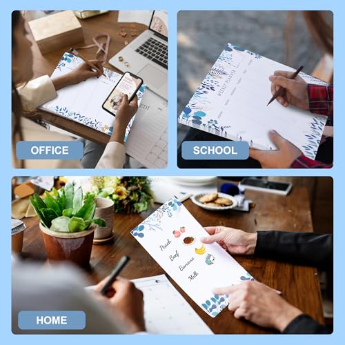 Yoment Weekly Planner Notepad Tear Off Set of 2 Weekly Calendar Pad 52 Undated To Do List Notepad Sheets Desk Planner Planning Pads Productivity Tracker for Work Goals Notes Schedule Ideas, Floral Blue - Image 4