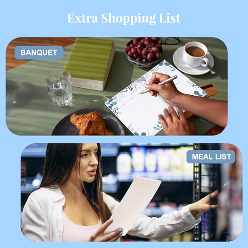 Yoment Weekly Planner Notepad Tear Off Set of 2 Weekly Calendar Pad 52 Undated To Do List Notepad Sheets Desk Planner Planning Pads Productivity Tracker for Work Goals Notes Schedule Ideas, Floral Blue - Image 5