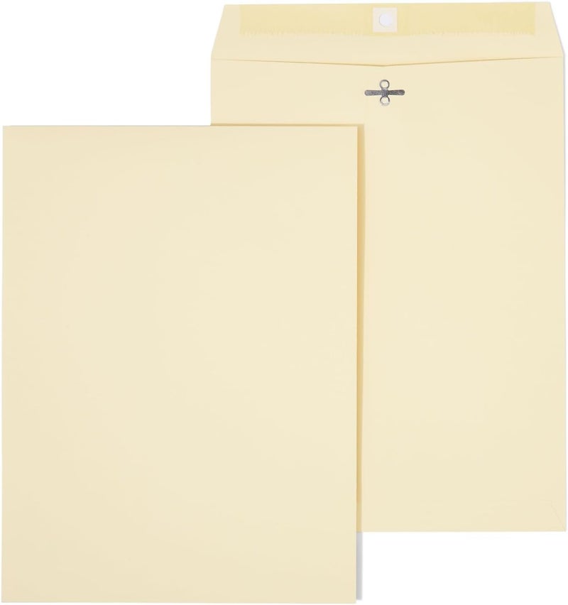 Staples مغلفات كتالوج قابلة للإغلاق من Staples 121962 بوزن إضافي ثقيل 9 إنش طول × 12 إنش ارتفاع مانيل 100 علبة - Image 1