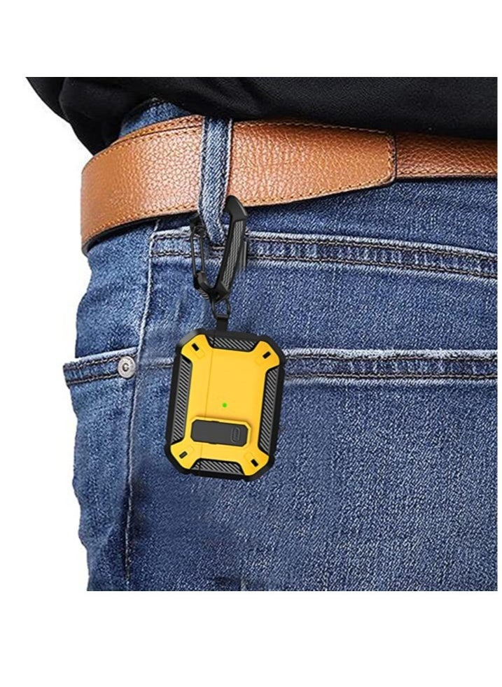 Gravity AirPods Pro 2nd Gen Case Cover 2022, AirPods Pro 2 Protective Case with Lock Gen 2 Military Hard Rugged Shockproof Cover with Keychain - Yellow, Compatible with Apple Airpods Pro 2 - Image 5