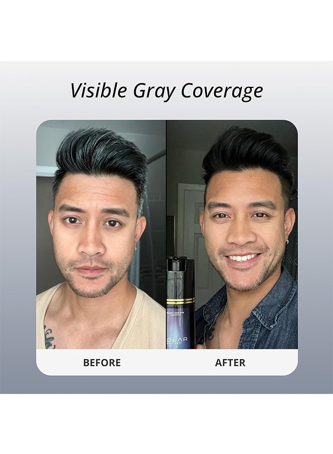 Polar Hair Dye Shampoo | Jet Black Hair Dye Color Shampoo for Gray Coverage | Hair color shampoo for gray hair coverage; jet black shampoo hair dye, vegan, ammonia-free, easy 10-minute use, 6.76 fl oz - Image 2