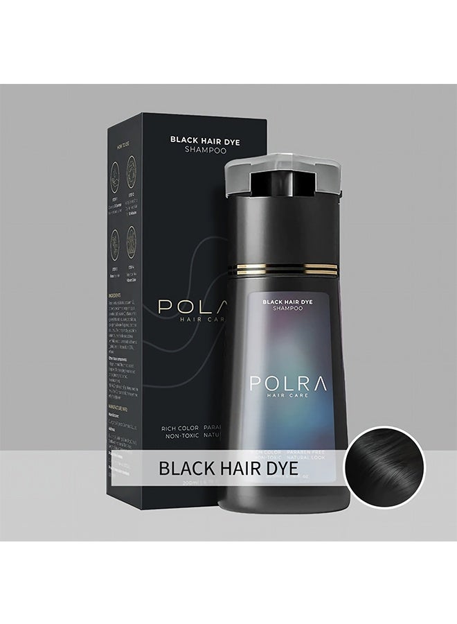 Polar Hair Dye Shampoo | Jet Black Hair Dye Color Shampoo for Gray Coverage | Hair color shampoo for gray hair coverage; jet black shampoo hair dye, vegan, ammonia-free, easy 10-minute use, 6.76 fl oz - Image 1