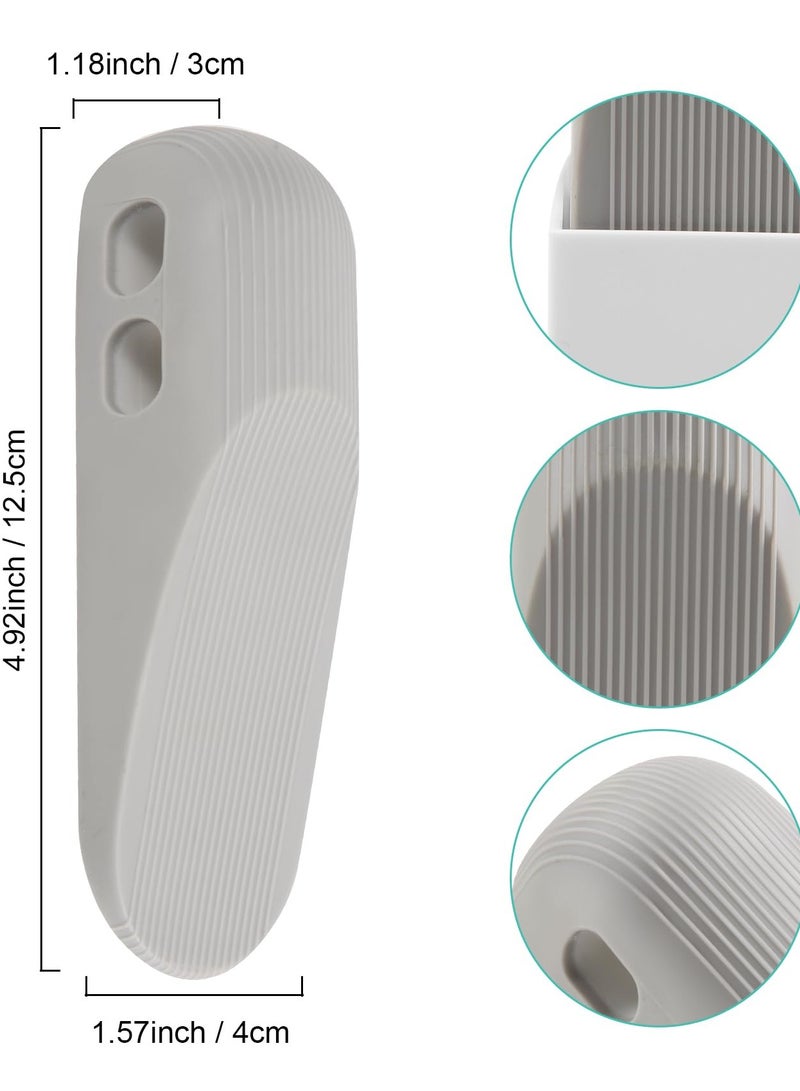 SYOSI Security Door Stop, Pack of 4 Rubber Heavy Duty Door Stoppers, Non- Quality Door Wedge with Holders for Home Office and School, Works All Floor Types And Carpet Heavy Duty Door Clip (Gray) - Image 3