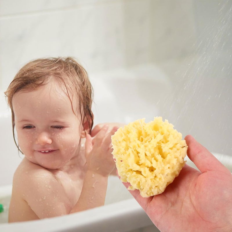 ibasenice Natural Honeycomb Bath Sponge for 2.5-3.0 Inch Decolorized Sea Sponge for Newborns and Soft Exfoliating Body Wash Accessory - Image 5
