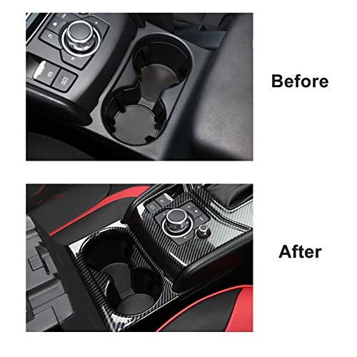 ANFOKAS ملحقات ANFOKAS متوافقة مع مازدا CX-5 2025 2024 2023 2022 2021 2020 2019 2018 2017 غطاء وحدة التحكم المركزية - تصميم ألياف الكربون ABS - Image 2