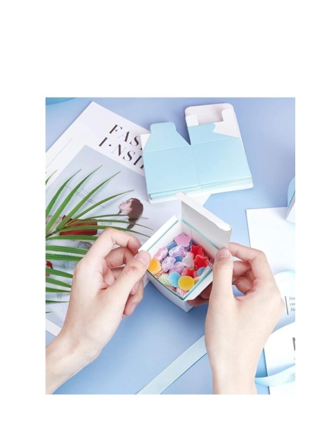 20 Pcs Wedding Favour Boxes,Ribbon Candy Gift Box,Baby Baptism Candy Boxes,Hollow Baby Candy Box,Baby Shower Favour Boxes,Comes with Ribbons,Suitable for Baby Showers,Birthday Parties (Blue) - Image 5