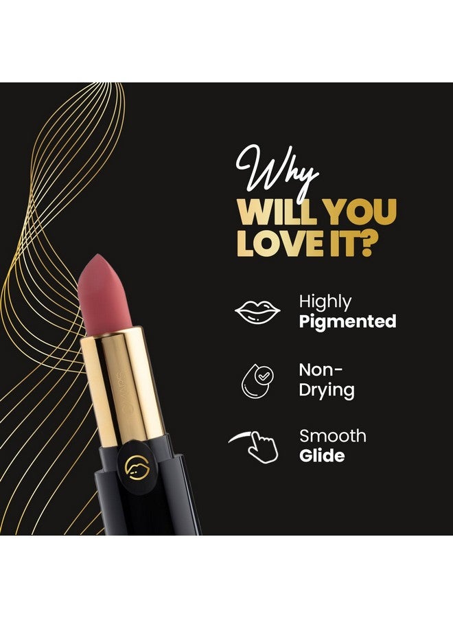 مارس أحمر شفاه MARS Plush Velvet Creamy Matte للنساء | انزلاق سلس | تصبغ بلمسة واحدة | تركيبة غير جافة وكريمية | لون غني وحيوي | 3.2 جرام | (06-Peach Melody) - Image 3