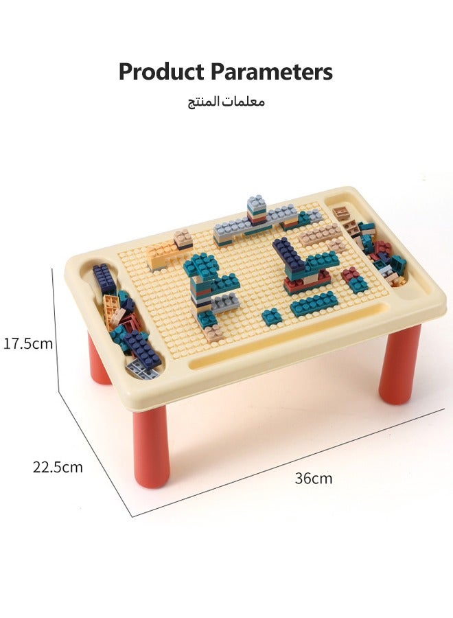 Beauenty Kids Activity Table Set with 120Pcs Building Blocks  Storage, Multifunctional Building Table, Kids Activity Table, STEM Toys Toddler Learning Playset Table for Boys Girls Gifts 3 4 5-10 Years Old - Image 2