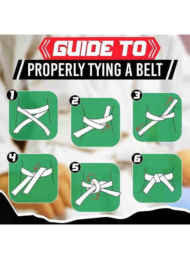 Generic Jiu Jitsu Belt - Premium Belts with Rank Bar for Stripes Judo Belt Women Jiu Jitsu Gi Karate Belt Martial Arts Training Equipment White Belts for Men (WHITE) - Image 2