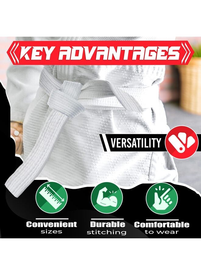 Generic Jiu Jitsu Belt - Premium Belts with Rank Bar for Stripes Judo Belt Women Jiu Jitsu Gi Karate Belt Martial Arts Training Equipment White Belts for Men (WHITE) - Image 3