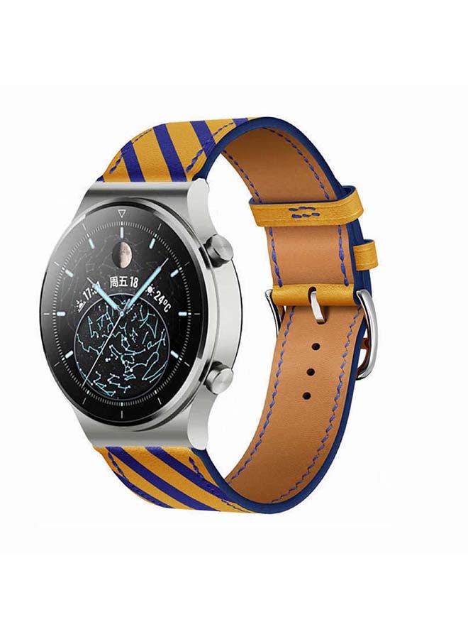Perfii Supreme Replacement Band For Huawei Watch GT2 Pro Yellow/Blue - Image 2