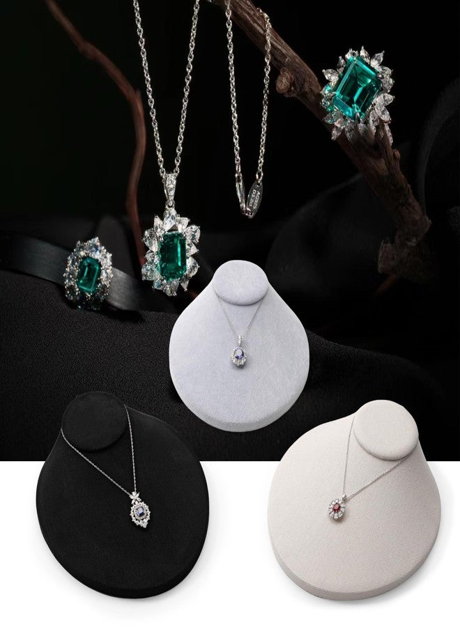 Oirlv Necklace Holder Bust Velvet Jewelry Display Necklace Display for Vendors Display Pendant Display Stand Grey - Image 4