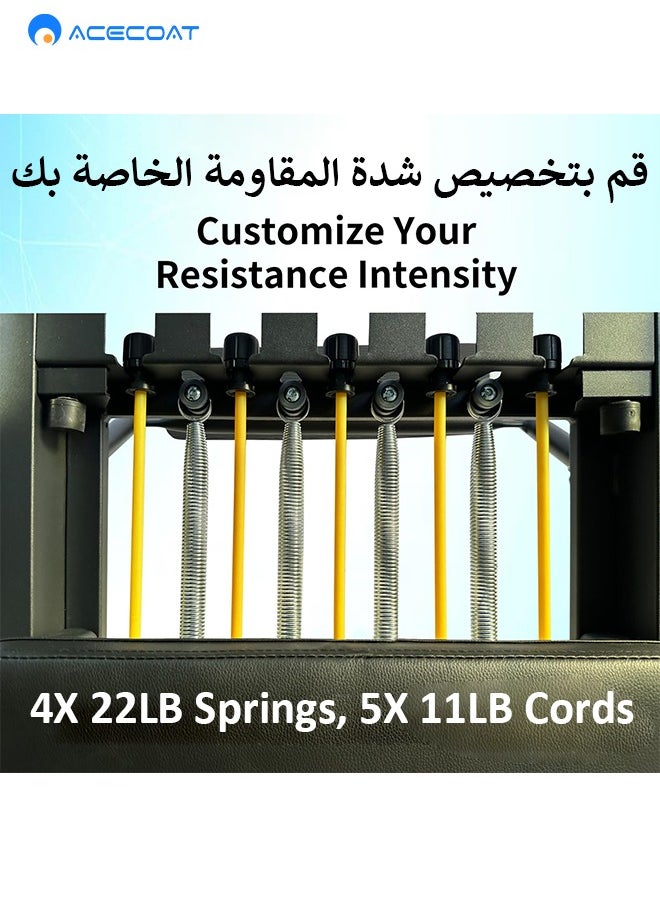 ايسكوت جهاز إصلاح بيلاتيس، جهاز إصلاح بيلاتيس قابل للطي للاستخدام المنزلي وتمارين الصالة الرياضية، مناسب للمستخدمين المتقدمين والمبتدئين، سعة وزن تصل إلى 400 رطل، أسود  - Image 4