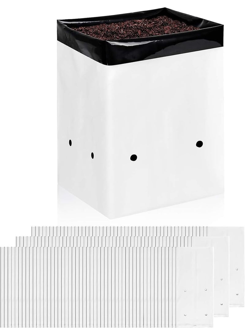 iPower iPower 150Pack 1 Gallon Grow Bags Black and White Panda Film Containers for Plants Seedling and Rooting Square Shape  - Image 1