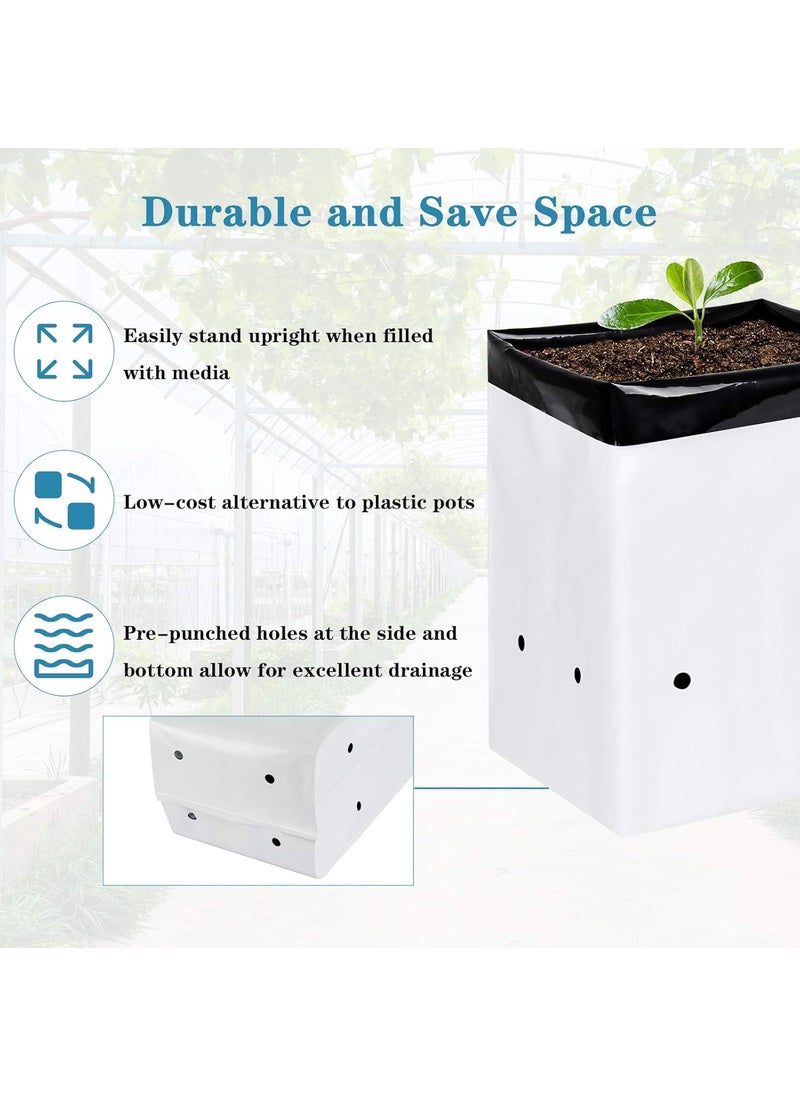 iPower iPower 150Pack 1 Gallon Grow Bags Black and White Panda Film Containers for Plants Seedling and Rooting Square Shape  - Image 4