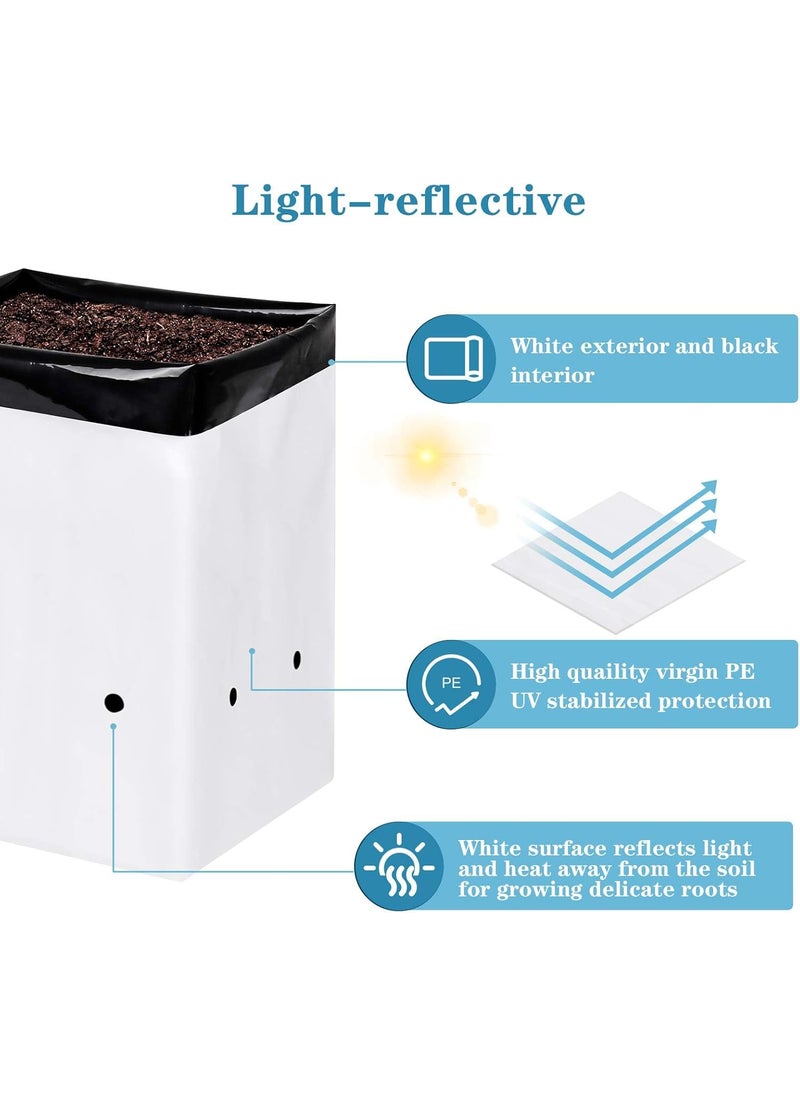 iPower iPower 150Pack 1 Gallon Grow Bags Black and White Panda Film Containers for Plants Seedling and Rooting Square Shape  - Image 3