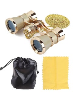 Vitacelli Mini Metal Gold Binoculars 3x25 Lightweight Retro Binocular with Built-in Gold Chain for Adults Kids Women in Musical Concert,Gold Performances  - Image 2
