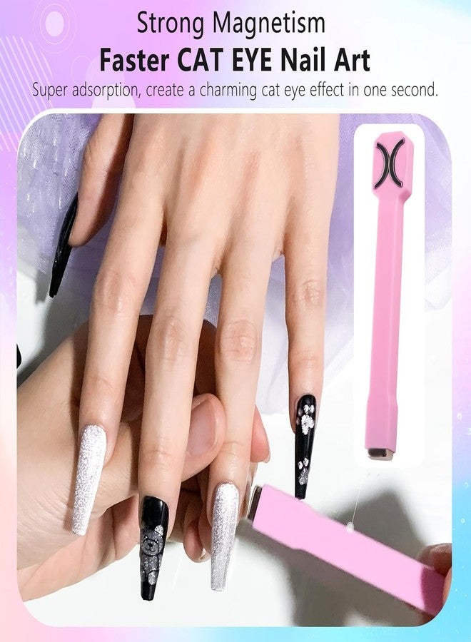 Ruby Face Rubyface 3-in-1 Cat Eye Magnet for Nails, Multi-Function Nail Magnet Stick, Upgraded Cateye Magnet Tool for 3D Magnetic Cat Eye Gel Polish Nail Art, Salon & Home Use - Image 2
