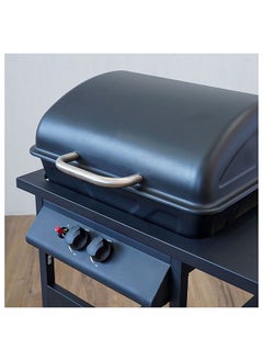 DANUBE HOME 2 Burner Gas BBQ Grill With Wheels Movable Barbecue Grill Portable Cart Style Gas BBQ Griller For Patio Lawn Garden Picnic Camping L 90x53x95.5 cm Black  - Image 2