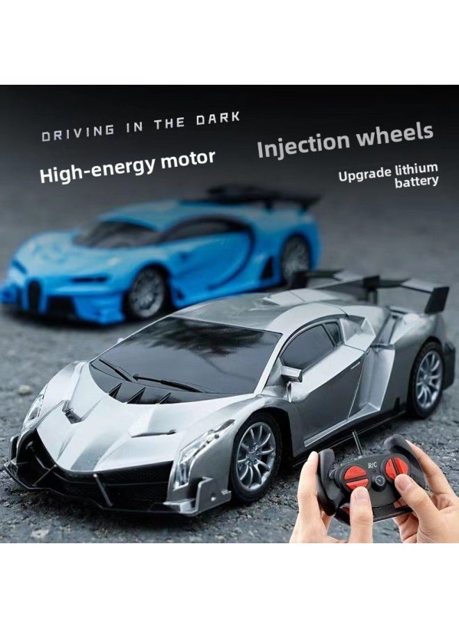 Remote Control Car Rechargeable High-speed Remote Control Car Sports Car Drift Racing Electric Children's Toy Car Small Car Boy-Color:Blue Special Offer Bujiadi-Proportion:High-strength Motor (2 Groups Of Charging + Charging Cable/device)  - Image 2
