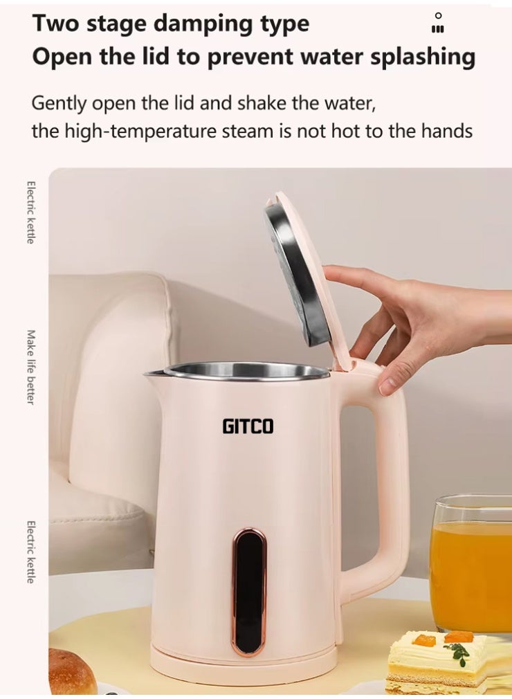 GITCO Smart Electric Water Kettle Portable 1.8L Stainless Steel, Automatic Hot Water Quiet Fast Boil, Perfect for Traveling Boiling Water, Coffee, Tea 1500 W - Image 2