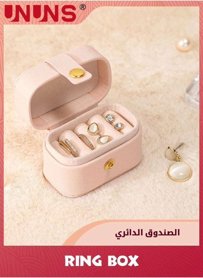 UNUNS Ring Box,Travel Jewelry Case,Portable Ring Storage Case For Rings Earrings,Gifts For Women Girls,Pink  - Image 4