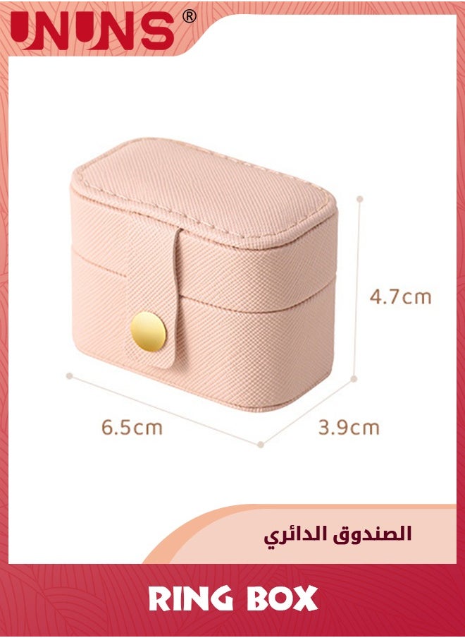 UNUNS Ring Box,Travel Jewelry Case,Portable Ring Storage Case For Rings Earrings,Gifts For Women Girls,Pink  - Image 2