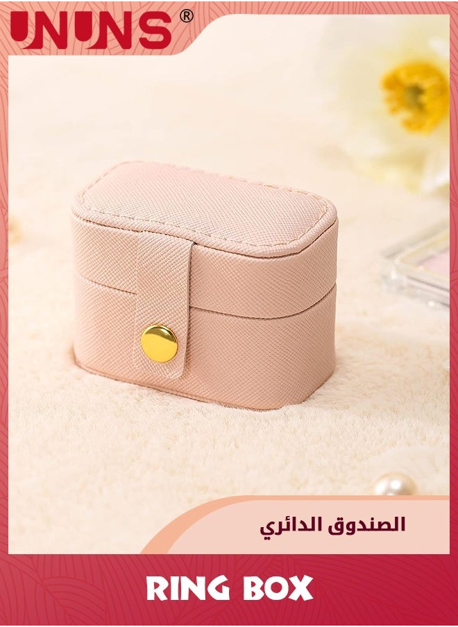 UNUNS Ring Box,Travel Jewelry Case,Portable Ring Storage Case For Rings Earrings,Gifts For Women Girls,Pink  - Image 5