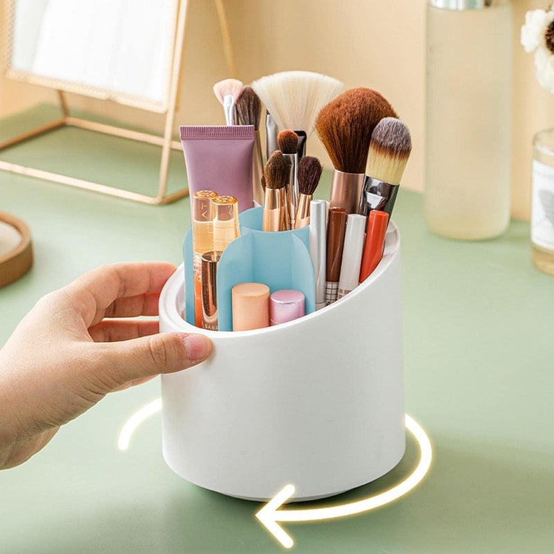 Zipron Makeup Brush Holder Organizer with Lid360 Rotating Clear Dustproof Makeup Brushes Organizer for Vanity Desktop Bathroom Countertop Transparent - Image 4