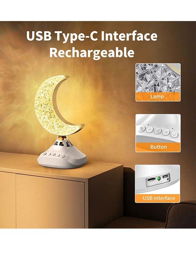 Cordless  Quran Table Lamp 3 Color Dimmable and Adjustable Brightness with Ramadan Crescent