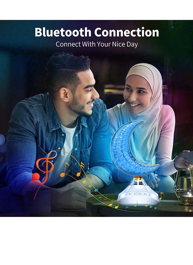 Cordless  Quran Table Lamp 3 Color Dimmable and Adjustable Brightness with Ramadan Crescent