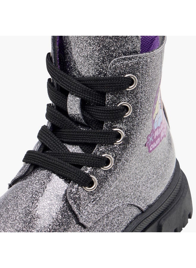 Disney Girls Frozen Print Ankle Boots with Zip Closure - Image 4