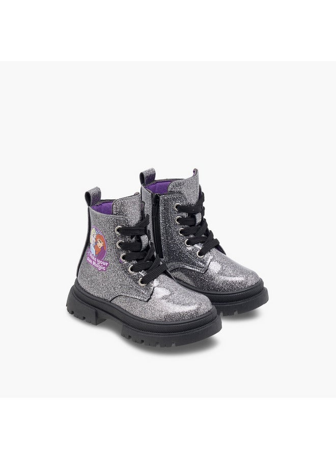 Disney Girls Frozen Print Ankle Boots with Zip Closure - Image 3