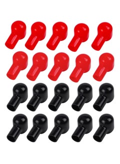 KASTWAVE Battery Terminal Boots Insulating Covers 20 Pack 10 Red 10 Black Protector Cable Lug Caps Replacement Tools for Auto Marine Commercial and Power Sports Insulating Rubber Covers Skins Tool Parts  - Image 1