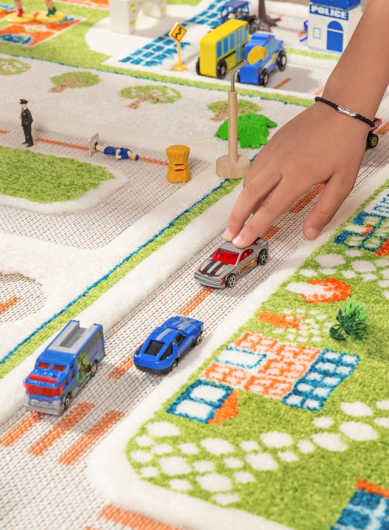 IVI 3D Play Carpet Mini City - XL | Blue | Activity Playmat for Kids & Children | Bedroom, Living Room, Nursery Rug | Polypropylene | Foldable | 220 cm x 150 cm - Image 4