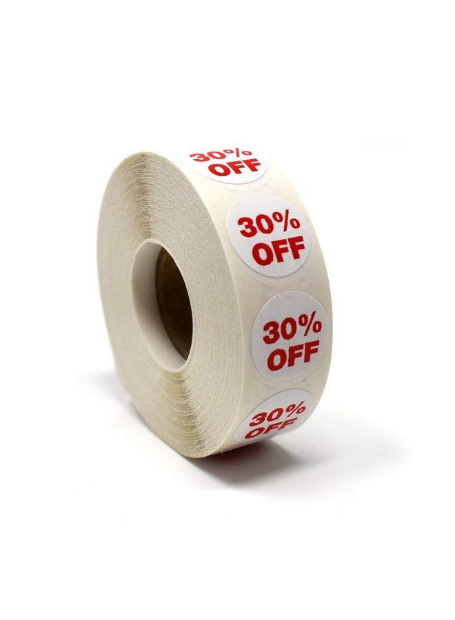 30% Percent Off Mark Down Dot Stickers 3/4 Round Self Adhesive Retail Circle Labels 1000 Pack
