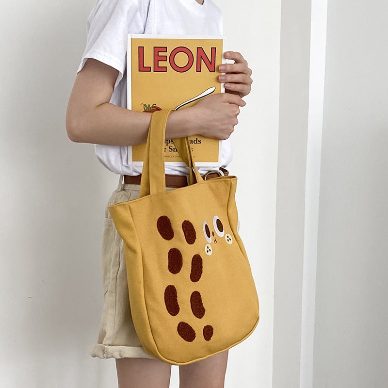 New Cartoon Fun All-Match Canvas Bag Large Capacity Shoulder Bag Ins Embroidered Casual Student Handbag Bag For Women - Image 1