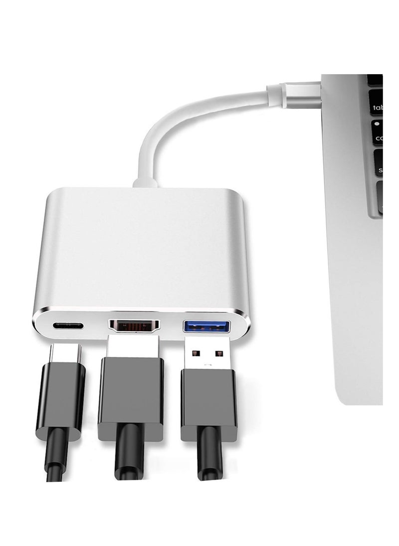 ماركة غير محددة محول USB-C الى HDMI يدعم 4K - 30Hz - كيبل من النوع C 3 في 1 لماك بوك برو 2017 - 2018 وماك واي ماك وكروم والمزيد اجهزة USB 3.0 نوع متعدد الالوان ام  - Image 3