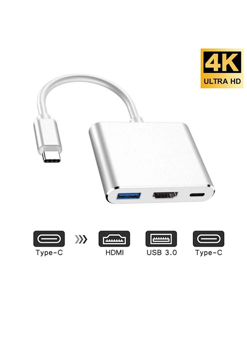 ماركة غير محددة محول USB-C الى HDMI يدعم 4K - 30Hz - كيبل من النوع C 3 في 1 لماك بوك برو 2017 - 2018 وماك واي ماك وكروم والمزيد اجهزة USB 3.0 نوع متعدد الالوان ام  - Image 4