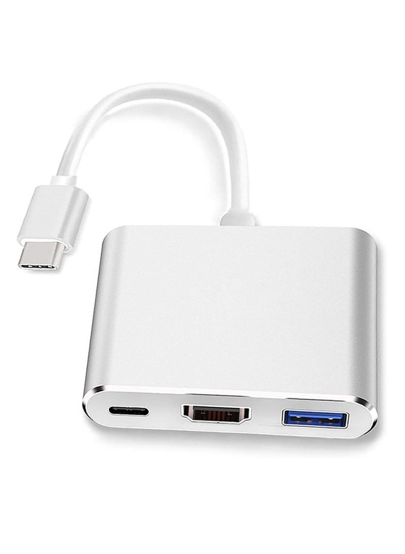 ماركة غير محددة محول USB-C الى HDMI يدعم 4K - 30Hz - كيبل من النوع C 3 في 1 لماك بوك برو 2017 - 2018 وماك واي ماك وكروم والمزيد اجهزة USB 3.0 نوع متعدد الالوان ام  - Image 1